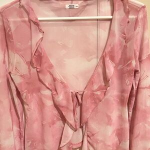 Ardene Pink Mesh Top